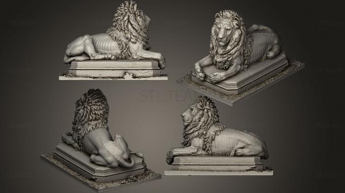 3D model calm lying lion (STL)